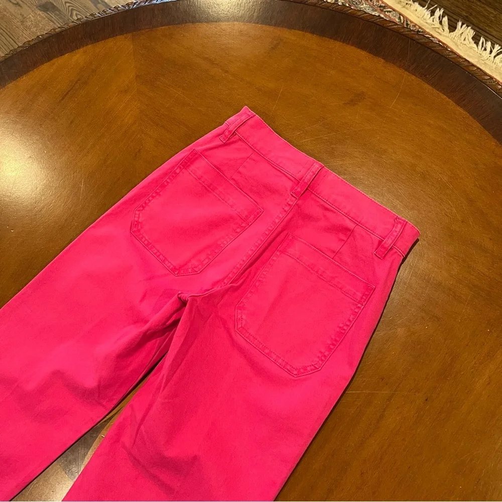 NEW J.Crew Women’s Slim Wide Leg‎ Crop Pant Intense Pink 25P Petite Barbiecore